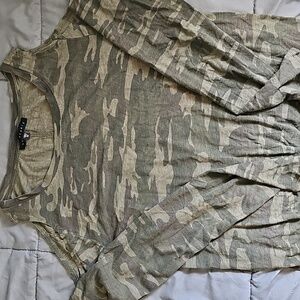 Santuary Top Camouflage Long Sleeve Top